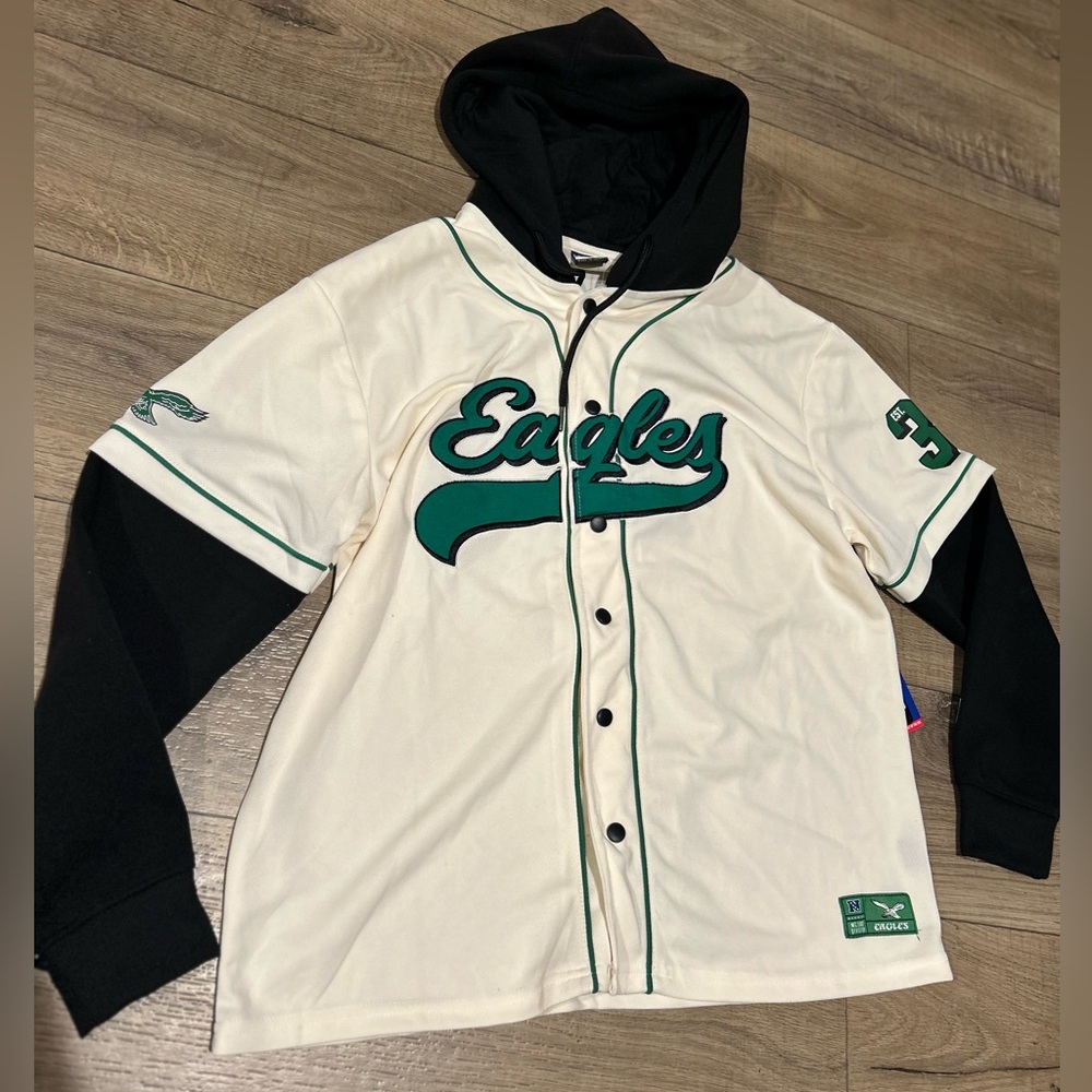 Philadelphia Eagles Hooded Baseball Jersey